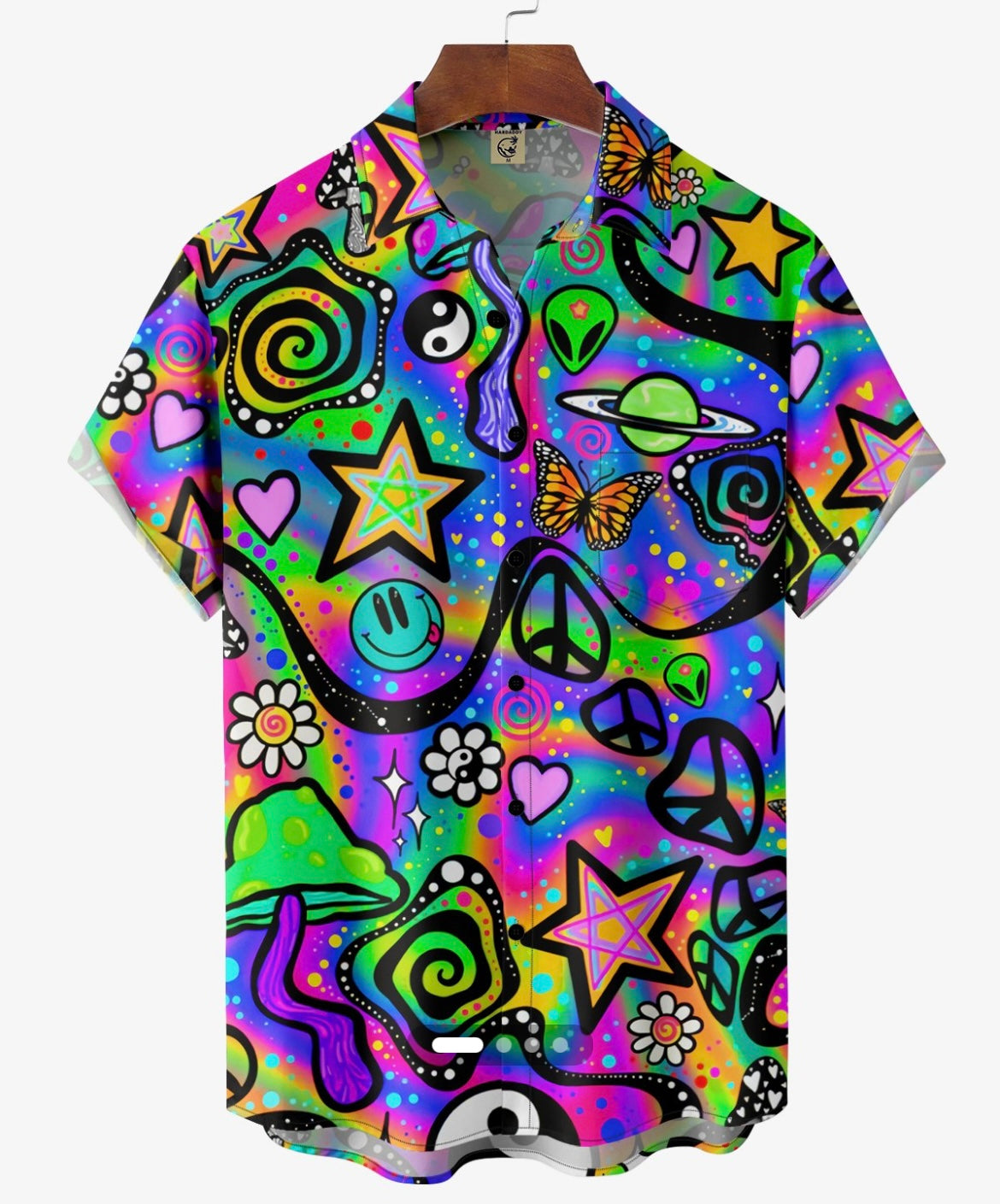 Neon Space Button Down