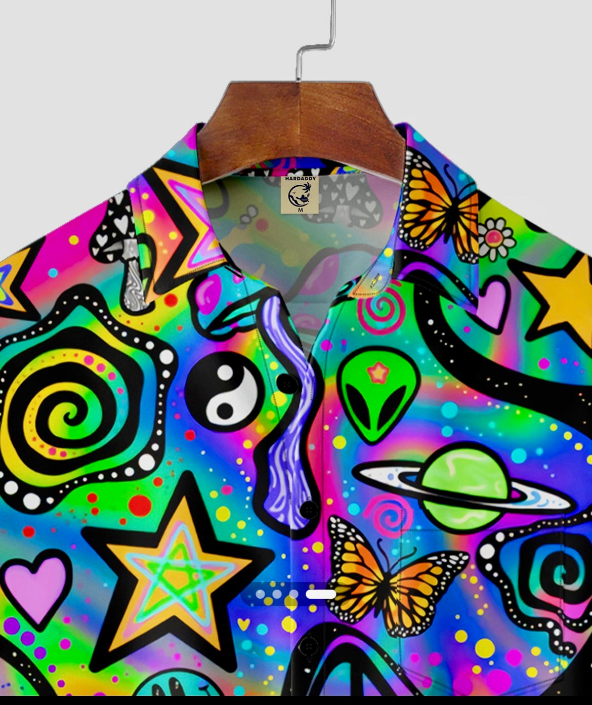 Neon Space Button Down