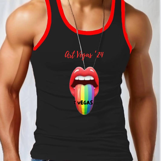 Black Tank with Red Tim